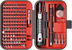Screwdriver Set – Precision Screwdriver Bit Sets 130 in 1, Mini Hex Phillips Torx Slotted Screwdriver Bit Set with Tool Box, Ideal for Electronics, Laptop, iPhone, Jewelers and More(130-IN-Red)