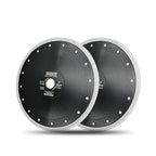 DT-DIATOOL Diamond Tile Blade 9 Inch 2pcs Diamond Turbo X Mesh Rim Segement Circular Saw Blade for Procelain Ceramic Stoneware Marble Granite Fits 5/8"-7/8" Arbor