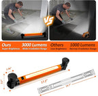 Portable 3000LM LED Work Light, Rechargeable Magnetic Underhood Light with Hooks and Power Output, Ideal for Garage, Workshop