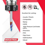 Amana Tool 46288-K CNC Spektra Extreme Tool Life Coated SC 2D and 3D Carving 7 Deg Tapered Angle Ball Nose x 1/8 D x 1/16 R x 1/2 CH x 1/4 SHK x 3 Inch Long x 3 Flute Router Bit