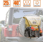 ALL-TOP Spare Tire Trash Bag, Heavy Duty Truck Tailgate Trash Bag, Cargo Storage Bag for Jeep, Truck, SUV or Car, Fit up to 40'' Tire (Gobi Tan)