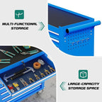 7-Drawer Rolling Tool Chest with Wheels, Tool Box with Locking System and Sliding Drawers, Tool Box Organizer for Garage, Warehouse, Workshop(Blue)