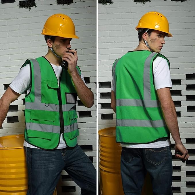 BeautyWill Custom Logo 10/20 Pack Safety Vest Class2 High Visibility Vest with Pockets Breathable Construction Vest Bulk