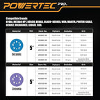 POWERTEC PRO 50PK, 5 Inch Sanding Discs Hook and Loop, 40/60/80/120/220 Grit, Zirconia Orbital Sander Sandpaper for 5 & 8 Hole Random Orbital Sanders-Automotive, Paint, Metal, Woodworking (45300Z-50)