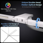 Desk Lamp with Metal Base, 31.5" LED Office Lamp for Home Office, 24W Double Head Desk Light, Dimmable & Color Temperature, Table Lamp with Remote Control, Brightest Computer Monitor Light