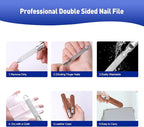 Stainless Steel Nail File with Anti-Slip Handle and Leather Case, Double Sided and Files Nails Easily for Men and Woman,Great for Home Salon or Travel Use (2 PCS Metal)