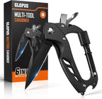 Multitool Carabiner with Pocket Knife, Birthday Gifts for Men Him Boyfriend, EDC Carabiners with Folding Knives, Bottle Opener, Window Breaker and Screwdriver, Survival Gear for Camping Hiking