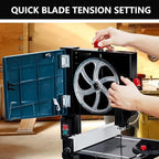 Bandsaw,3-Amp & 8-Inch Band Saw, 1800FPM Benchtop Bandsaw with Removable Safty Key, 0-45 Tilting Range, Saw For Cutting Wood with Fence and Miter Gauge, Band Saws for Woodworking