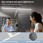 Desk Lamp with Clamp, 31.5" LED Desk Lamp for Home Office, 24W Double Head Desk Light, Dimmable & Color Temperature, Table Lamp with Remote Control, Brightest Computer Monitor Light