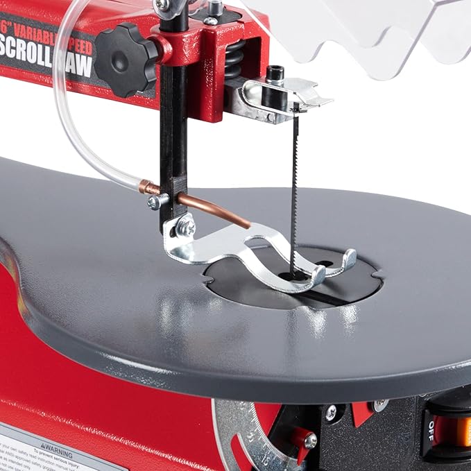 16-Inch Scroll Saw with Tilting Table and LED Light – Adjustable Speed for Wood, Acrylic, and Crafts