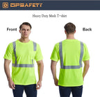 High Visibility Shirts Quick Dry Safety T Shirts with Reflective Strips and Pocket Short Sleeve Mesh Hi Vis Construction Work Class 2 Shirt for Men/Women Lime,5XL