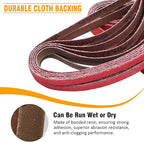 1/2 x 18 Inch Sanding Belts Ceramic, 60 Grit 1/2x18 Inch Sander Belts for Air Belt Sander, Metal Finishing, Rust Removal, Woodworking, 20 Pack