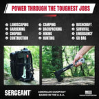 Camping Hatchet SGT-14 Inch, Camp Axe Survival Hatchet Tactical Outdoor Camping Axe w High Carbon Steel Blade, Lightweight Fiberglass Handle, and Compact Portable Design and Carrying Case.