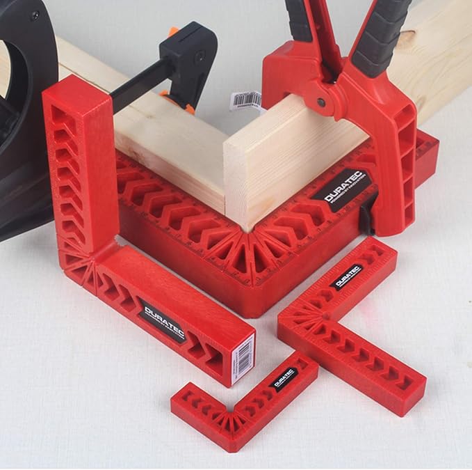 Positioning Squares, Woodworking Tool, 90 Degree Corner Clamp, Carpentry Squares, Carpenter Tool for Picture Frames, Boxes, Cabinets or Drawers, L-type right angle ruler, Set of 8（3" 4"）