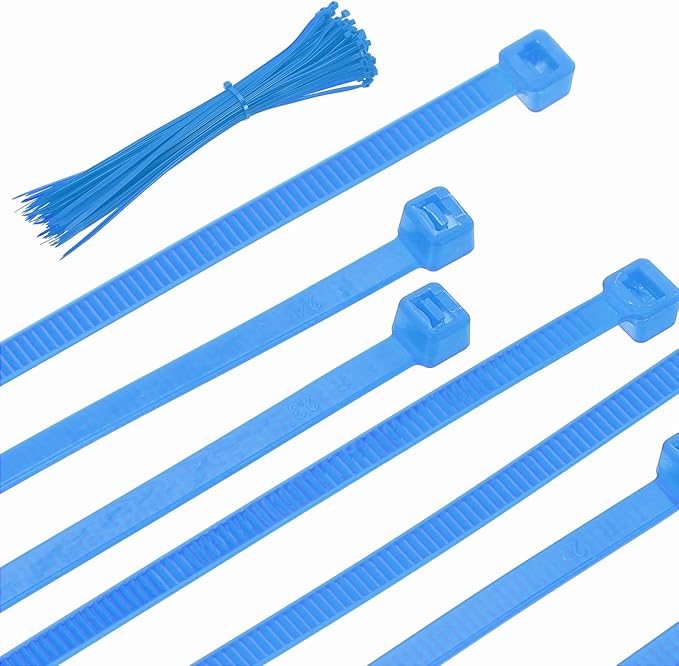 PATIKIL Cable Zip Ties 14 Inch, 100 Pcs Self-Locking Nylon Wire Tie Wraps Heavy Duty Cord Management with 50 lbs Tensile Strength for Indoor and Outdoor, Blue (0.2" W)