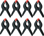 8 Pack 9 Inch Heavy Duty Plastic Nylon Spring Clamp EXTRA LARGE Clip Tips For Photography Background Plate