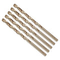 Drill Bit, #23 Cutting Diameter, 4341 HSS Gold Finish 135° Cutting Angle Number Jobber Bits - (Applications: for Drilling Soft Metal Plastic Wood), 5-Pieces
