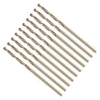 Drill Bit, #53 Cutting Diameter, 4341 HSS Gold Finish 118° Cutting Angle Number Jobber Bits - (Applications: for Drilling Soft Metal Plastic Wood), 10-Pieces
