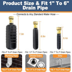 Drain Cleaning Bladder Kit, Including 3 Sizes Rubber Bladders, 10 Ft Retractable Hose, Brass Faucet Adapter & Shut-Off Valve, Durable Drain King Style Tool for Pipe & Sewer Unclogging (6 pcs)