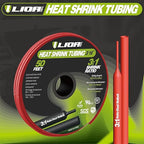 Heat Shrink Tubing 50 Feet Roll, 3:1 Ratio Adhesive Lined Marine Grade Shrink Wrap Tubing,Industrial Heat Shrink Tube Electrical(1, Red, 50ft-Dia-3/16")