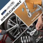 DISEN 3/8" Drive Extendable Ratchet,72-Tooth Flex-Head Ratchet Wrench with Quick Release Locking，Soft-Grip with Reversible Switch,Full-Polished Chrome Plating