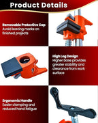 Pipe Clamps 3/4 inch 6 Pack Pipe Clamp with Unique Foot Ideal for Carpentry, Home Improvement, and DIY Projects Wood Gluing Clamps (Orange, 3/4 IN with Pads)