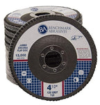 Benchmark Abrasives 4.5" x 7/8" Premium High Density Jumbo Zirconia Type 29 Flap Discs 4 1/2 for Angle Grinder, Sanding Discs, Finishing - Grinding Wheels 4 1/2 Inch (10 Pack) - 120 Grit