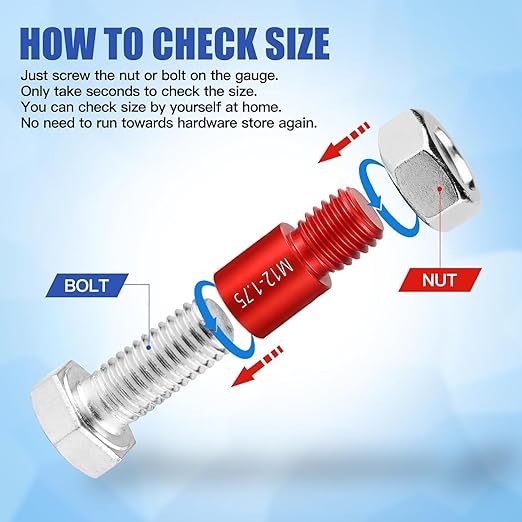 Nut and Bolt Thread Checker - 54 PCS Nut and Bolt Gauges Individually Housed in Case (27 Inch & 27 Metric) Specially Suitable for Size Check on Tricky and Narrow Area
