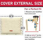 Redford Supply Co. Cold Snap (0°F) Backflow Preventer Insulation Cover, 2-Way Custom, 36"W x 24"H, Pipe Insulation, Water Sprinkler Covers for Outside, Sprinkler Backflow Cover for Winter (Beige)