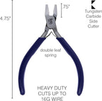The Beadsmith 3-Piece Pliers Set – Kit Includes: Chain Nose, Round Nose and Flush Cutter with Tungsten Carbide Blades – Make Bracelets, Necklaces & Earrings – Tools for Jewelry Making