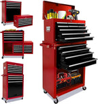Rolling Tool Chest,13-drawer Tool Box Organizer with Wheels,Large Tool Storage Cabinet with Sliding Drawers,High Capacity Tool Chest with Locking System (Red＆Black)