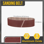 4 x 36 Inch Sanding Belt, 10 Pcs 120 Grit Knife Sharpener Belts Work Sharpening for Belt Sander Knife Carving Tool Metal Working