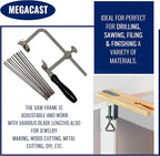3 in 1 Professional Jeweler's Saw Set Saw Frame 144 Blades Wooden Pin Clamp Wood Metal
