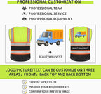 BeautyWill Custom Logo 10/20 Pack Safety Vest Class2 High Visibility Vest with Pockets Breathable Construction Vest Bulk