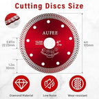 5 Pcs Diamond Saw Blades, 4'' Tile Cutting Blades for Angle Grinder, Glass Cutting Disc Grinder Blades for Cutting Porcelain Ceramic Granite Marble (Red)