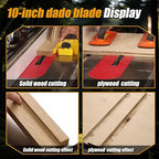 10'' Stacking Dado Blade Set, Compatible with 10 Inch Table Saw, Grooves from 1/4" to 13/16" Inch,24-Tooth, 5/8-Inch Arbor, 14 Pieces