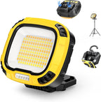 Smiling Shark Working Light, LED Work Light 4000 Lumen 18 Light Mode USB Rechargeable Portable Magnetic Waterproof Drop Resistant Cordless Worklight Job Site Lighting for Garage Repair Camping Outdoor