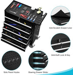 5 Drawers Metal Rolling Tool Chest, Portable Storage Tool Box with Wheels, Toolbox with Lock for Warehouse, Garage, Repair Shop and Tool Room