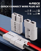 Orion Motor Tech Wire Connector 4 Pack, 175A Wire Harness Plug Kit for 2 to 4 Gauge Cables, 12V to 36V Battery Quick Connect Disconnect Set for Car Bike ATV Winches Lifts Motors More, Set of 4, Gray