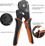Hexagonal Ferrule Crimper Tool AWG28-5 (0.08-16mm²), Lytool Wire Ferrule Crimping Tool, Self-Adjustable Ratchet Wire Crimping Pliers for Wire Ferrules Terminals Connector Kit, Cables End-sleeves