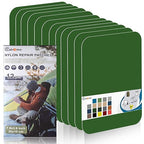 7.9x3.9 inch 12 PCS Nylon Repair Patch Nylon Repair Tape Self Adhesive Fabric Tapes Outdoor Camping Gear Fabric kit for Tent, Umbrella, Down Jackets, Sleeping Bag, Knapsack（Grass Green）