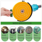 Hedume 7 Pcs 6" Polishing Wheels Kit for Bench Grinder, 1/2" Arbor Hole 2 White Cotton Polish Wheel(70Ply), 1 Yellow Cotton Wheel(42Ply), 1 Soft Flannel Buffing Wheel(30Ply), 3 Polishing Compound Set