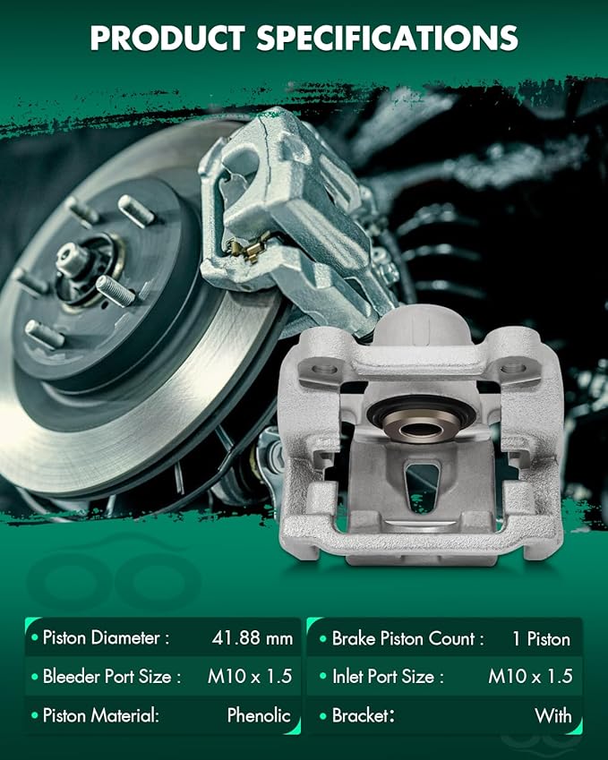 SCITOO 18B4970 Rear Left Disc Brake Caliper Assembly w/Bracket For Chrysler For 300 2005-2021,For Dodge For Challenger 2009-2020,For Dodge For Charger 2006-2020,For Dodge For Magnum 2005-2008