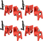 3/4" Wood Gluing Pipe Clamp Set with Unique Foot Design Red Heavy Duty Bar Clamps Cast Iron Quick Release Pipe Clamp Tools for Woodworking (4pc, 3/4" with foot)