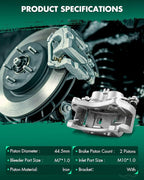 SCITOO 19B7147 Front Right Disc Brake Caliper w/Bracket Fit For INFINITI For Q50 2014-2018,For Nissan For Rogue 2014-2018,For Nissan For X-Trail 2014-2015, Double Pistons