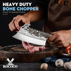 ROCOCO 2lb Dragon Butcher Knife Heavey Duty Cleaver Knife for Meat Bone Cutting 9.5" Cool Big Viking Camping Chopper Cutter with Sheath Birthday Father Mother Christmas Gift Idea Men
