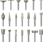 Stone Carving Set Diamond Burr Bits Compatible with Dremel, 20PCS Polishing Kits Rotary Tools Accessories with 1/8’ Shank for Carving, Engraving, Grinding, Stone, Rocks, Jewelry, Glass, Ceramics