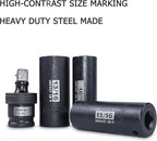 SEKETMAN 30pcs 3/8 Inch Impact socket set,Deep socket set,Metric/SAE,(5/16"-7/8",8mm-22mm),CR-V Steel,Includes Extension Bar,Universal Joint and Ratchet Handle.