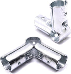 90 Degree Pipe Connector Tee Clamp Fittings, Steel Connection Clamps Set with Small Wrench （2set, 25mm）