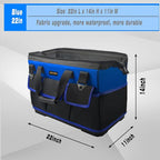 22 Inch Bottom Tools Bag With Wide Mouth For Tool Storage, Carrier and Organizer, Heavy Duty Tool Tote Bag For Men/Women, Wide Mouth Tool Bag With Inside Pockets (22 Inch)